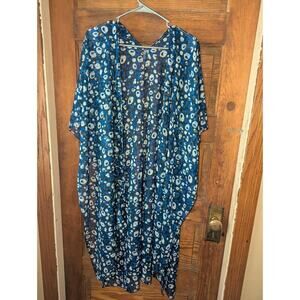 New cato womens one size cover up swim Pom Pom Blue Light Weight